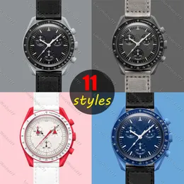 Verklig keramisk planet Moon Mens Watch Full Function Quarz Chronograph Mission to Mercury 42mm Nylon Luxury Watch Limited Edition Gift Fashion Wristwatches