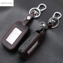 E60 E90 Lädernyckel FOB -täckningsfall för Starline E60 E90 E63 E93 E95 E66 E96 LCD Remote Controller KeyChain -sändare