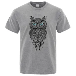 Men's T-Shirts New Men Tshirt Stylish Owl Pattern Printing Casual Short Sleeves Round Collar Brand men's Sport T-shirt Hip Hop Male Tops Tee T230103