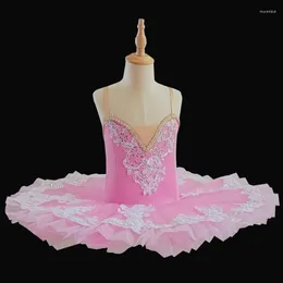 Scene Wear Costumes de Ballet Rose Pour Enfants Robes Princesse Tutu Filles Petit Costume Danse En Forme Cygne 2023-110