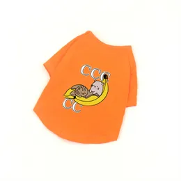 Designer Dog Clothes Spring Summer Luxury Pet Clothes Cotton T-shirt Leisure Casual Banana Kort ￤rm Dogrockar f￶r unisex
