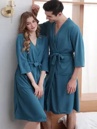 Women's Sleepwear HONGHANYUAN Men Women Spring And Autumn Thin Terry Cloth Bath Robe Towel Bathrobe Nightgown Ladies Sexy Pajamas