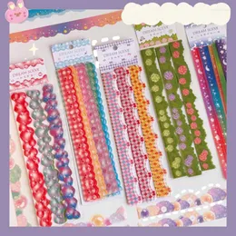 Gift Wrap 30Pcs/set Colorful Flowers Petal Heart Wave Frame Washi Tape Stickers Masking Crafts Decorative Decals For DIY Scrapbook