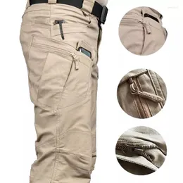 Herrbyxor IN Tactical Cargo Herr Utomhus Vattentät SWAT Combat Military Camouflage Byxor Casual Multi Pocket Man Work