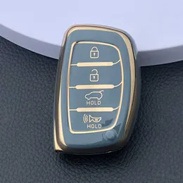 Новый чехол для ключей из ТПУ для Hyundai Tucson Santa Fe Rena Sonata Elantra Creta Ix35 Ix45 I10 I30 I40 3 4 кнопки, чехол для ключей премиум-класса 2735