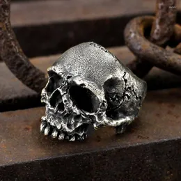 Cluster Rings Eyhimd Vintage Punk 316L Robust Skull Rostfri Steel Men's Fashion Party Biker smycken