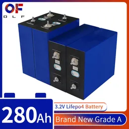 4st Ny 3.2V LifePO4 280AH Recargable Battery Pack Grade A Litiumjärnfosfat Prismatiska solceller för båtgolf RV