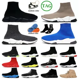 2023 Designer Speed ​​Trainer Sock Shoes Sapatos Homens Graffiti Triple Black Bege Red Green Blue Fashion Running Sports Sneakers Treinners Runner Outdoor