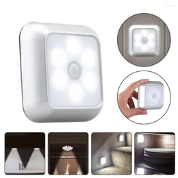 Luci notturne Sensore di movimento Lampada da camera da letto a LED Lampada da comodino a batteria Per l'armadio da cucina della stanza Corridoio Illuminazione domestica