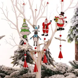 Decorações de Natal Decoração de casa/casa de bricolage/madeira pintada de madeira Old Man Snowflake Bell Ornamentos/Ornamentos de árvore de Natal Carrilhões de vento/Natal