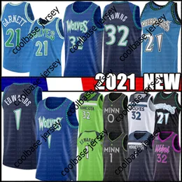 Anthony 1 Edwards Mens Karl-Anthony 32 Towns Basketball Jerseys 75th City D'Engelo 0 Russell Kevin 21 Garnett