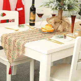 Decorazioni natalizie Decorativo Bandiera da tavolo stampata Anno Tovaglia Decorazione Copertura Banchetto Tavolo da pranzo Tappetino per la casa O7b2