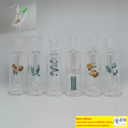 DHL Mini Hookah com 10 mm de óleo de queimador de óleo machado Mangueira de silicone Grop Tip Drip Fumable Conjunto transparente de vidro espesso para erva seca