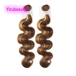 Brazilian Virgin Hair Extensions P4/27 Piano Color 10-30inch Body Wave Straight 2 PCS/lot Peruvian Indian Raw 100% Human Hair