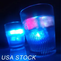 Flash Ice Cube Led Color Luminous in Water Nightlight Party Wedding Decoração de Natal Fornecimento de água LED LED LED UP CUBES ICE