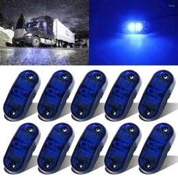 Alla terränghjul 10st/set blå LED-sidomarkörslampor Vrid signaler Lampor Camping Trailer Truck Lamp Vattentät 12V-24V-indikatorlampor Lampor