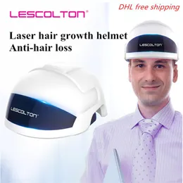 Capacete de crescimento de cabelo a laser lllt com 26 l￢mpadas a laser 30 l￢mpadas infravermelhas de LED r￡pido crescimento para homens para homens chap￩us de crescimento chap￩us helment237w