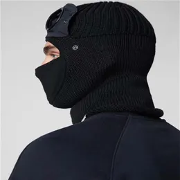 Due lenti frangivento cappuccio berretti all'aperto cotone lavorato a maglia antivento uomo maschera viso casual maschio berretti teschio cappelli nero grigio verde militare alto q327s