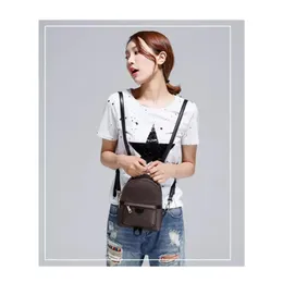 Mulheres Genuínas de Couro Backpack Casual Girls Girls de alta qualidade Mini feminino Moda School Bag273z