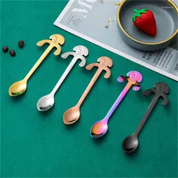 Dinnerware Sets 304 Stainless Steel Coffee Spoon Creative Cartoon Cute Puppy Dessert Mixing Hanging Cup