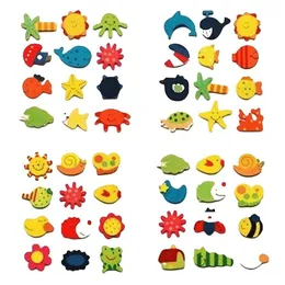 Fridge Magnets Cartoon Animal Plant 3-5cm Magnetic Sticker Wooden Letter Stickers Magnetics Poster Sun Phone Decorative Fridge Board SN593