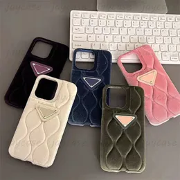 Cep Telefon Kılıfı Lüks Pembe Dalgalı Desen Tasarımcısı Marka Moda Kürkgeliy Yün Kılıfları İPhone 14 Pro Max Plus 13 12 11 Şok geçirmez Kapak 2023