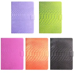 Crocodile Snake Leather Plånbok Fall för iPad 10.9 2022 Air Air2 9.7 Pro 11 Air4 10.9 10.2 10.5 Croco Pu Credit ID Card -kortplats Flip Cover Holder Book Tablet Stand Pouch Bags