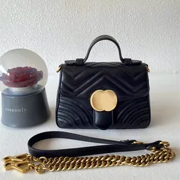 MARMONT MINI TOP TOVE TOTE BAGS Damskie Męskie Klasyczne ramię luksusowy projektant Crossbody oryginalny skórzany metalowy łańcuch torebki torba Zamknięcie klapa sprzęgła