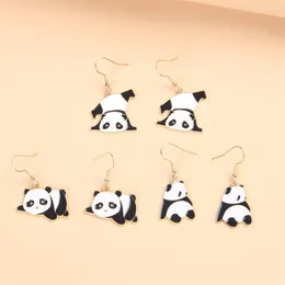 Dingle örhängen kreativ tecknad panda metall emalj hänge söt lata stygga djur smycken trendiga kvinnors tillbehör gåvor