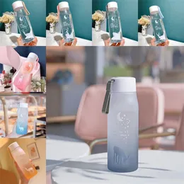 500ml 스포츠 물병 플라스틱 휴대용 음주 컵 소녀 누출 방수 방울 쉐이커 머그 여행용 물병 야외 바다 배송 RRD197