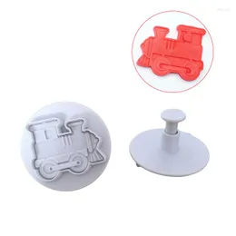 Baking Moulds 4 Pcs Plastic Cookie Cutters Cake Fondant Molds Biscuit Plane Car Train Ship Shapes STTA889