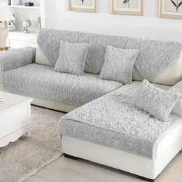 Stol täcker 2023 vinterplysch soffa blommig handduk hem runiturn skyddare solid soffa kudde för vardagsrum almofadas