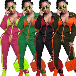 Wholesale Tracksuits Women Two Piece Sets Fall Winter Clothes Outfits Long Sleeve Jacket and Pants Sportswear Outwork Sweatsuits Jogger Suits 8650