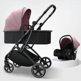 Bebek arabaları 3 aradan 1 bebek arabası dört tekerlek sepeti katlanır absorpsiyon taşıyıcıları ve yüksek görünümlü arabalar aksesuarları