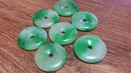 Pendant Necklaces Wholesale 5pcs Green JADE Jadeite Circle Donut Jewelry Cord