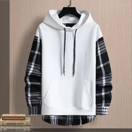 Erkek Hoodies Erkek Yüksek Moda Sokak Kapüşonlu Külot Katı Patchwork Sweatshirt Bahar Sonbahar Hip Hop Out Giyim Harajuku Üst Giyim