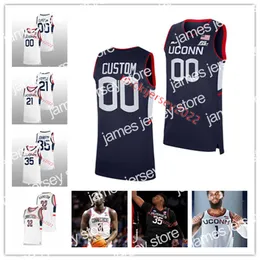 College Basketball Wears Mens Youth Uconn Huskies Maglia da basket cucita personalizzata Hassan Diarra Alex Karaban Richie Springs Andrew Hurley Yarin Hasson Donovan