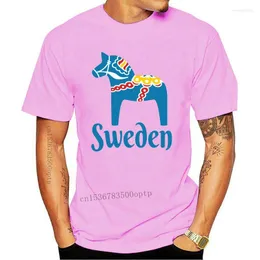 القمصان الرجال مضحك الرجال قميص النساء الجدة tshirt dala horseblue dalarna sweden horse dalecarlian t-shirt t-shirt