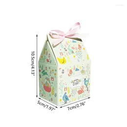 Gift Wrap 12/24Pieces Easter Bag Kraft Paper Treat Bags With Silk Egg Chick Candy For Kids Party Wrapping 55KF