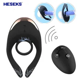 Предметы красоты Heseks Electro Shock кольцо пениса вибратор мужской задержка эякуляция эротическая эротическая игрушка целомудри