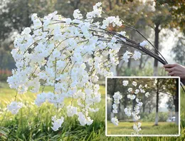 Decorative Flowers Fake Cherry Blossom Flower Branch Begonia Sakura Tree Stem 138cm Long For Event Wedding Party Artificial