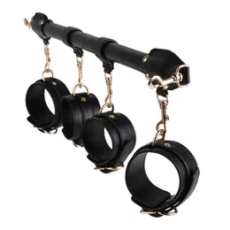 Beauty Items sexy Ankle Wrist Cuffs Tube Fixed Spreader Bar Slave Restraint Bondage Handcuffs Adjustable Training Aid Tools