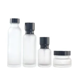 50 g glasflaska med plastkornkornen 50 ml 110 ml 150 ml Frost Glass Cream Cosmetic Container Pump flaskor