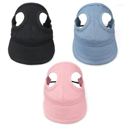 Hundkläder Pet Cat Hats med öronhål utomhus Sunbonnet för födelsedagspresenter Valp Mini Solid Cap Baseball Costume Accessories