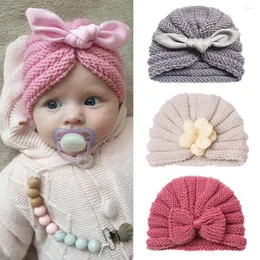 Hårtillbehör stickad vinter baby hatt för flickor godis färg bonnet enfant beanie turban hattar födda cap pojkar