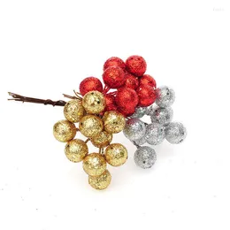 Decorative Flowers 10pcs Mini Artificial Pomegranate Fruit Berry Stamens For Wedding Christmas Decoration Xmas Party Fake Flower