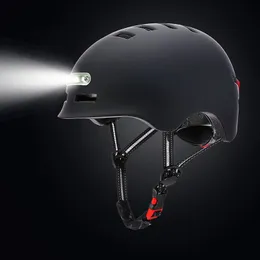 Hełmy rowerowe rower Llllumined Ostrzeżenie Lekkie motocykle rower Mtb Road Electric Scooter Saldo Car Casco Safety Cap 230103