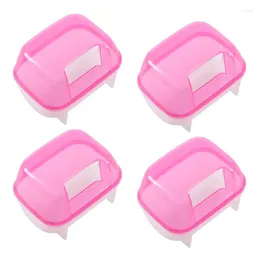 Jaquetas de corrida 4x rosa branco pequeno hamsters Bathing Sand gaiola banheiro de animais de estimação 10 x 7 7cm