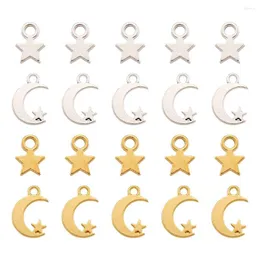 Pendant Necklaces 300pcs Crescent Moon Mini Star Charms Dangle Earrings Bracelet Accessories Blank Stamping Tags For DIY Jewelry Making