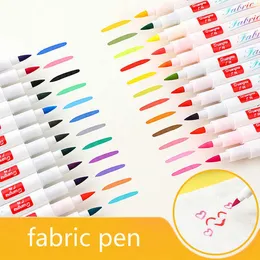 12/24Colors Fabric paint T-Shirt Brush Marker Pigment Waterproof ink for Textile ideal Clothes Accessories DIY Painting